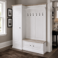 Hall unit - Sancerre - Solid Pine - 205 x 65 x 210 cm - White