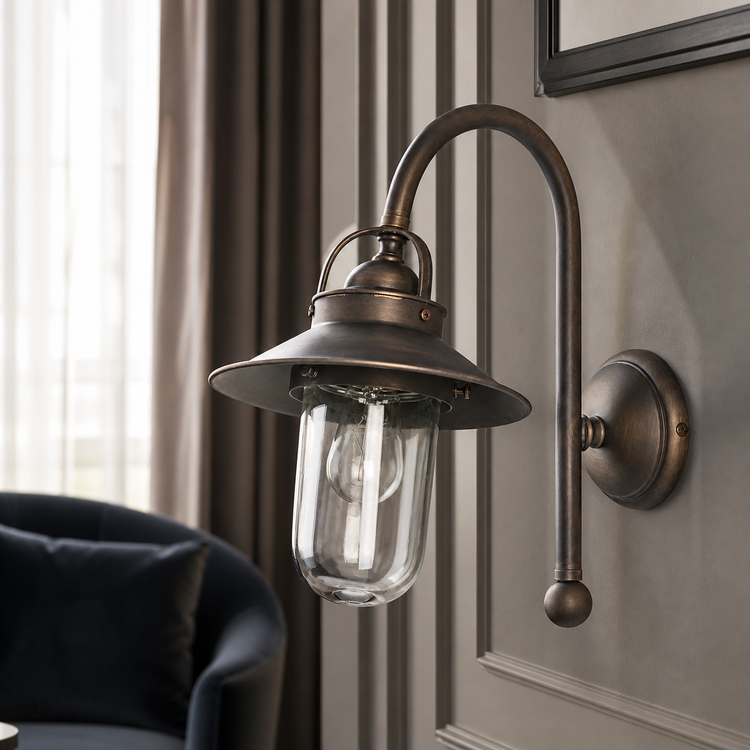 Wall Lamp Hedda 9376O - Bronze (brass)