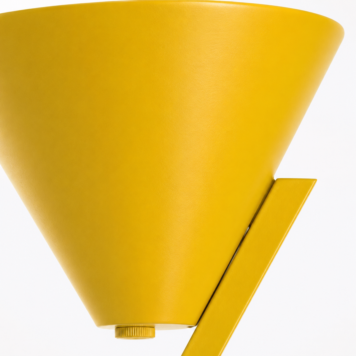Close-up macro detail of Floor Lamp Heidi 3529R showing yellow fabric texture weave and material finish at high resolution by Marcottestyle