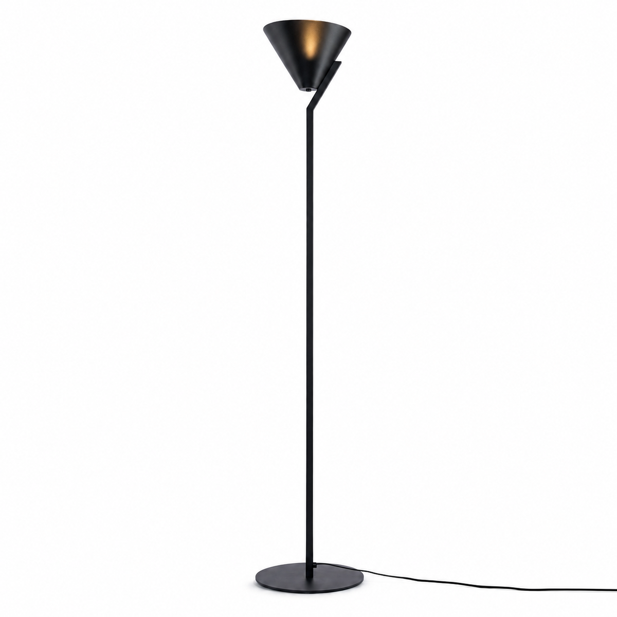 Floor Lamp Heidi 4667C with shade illuminated showing warm light glow through fabric, front view on white background by Marcottestyle