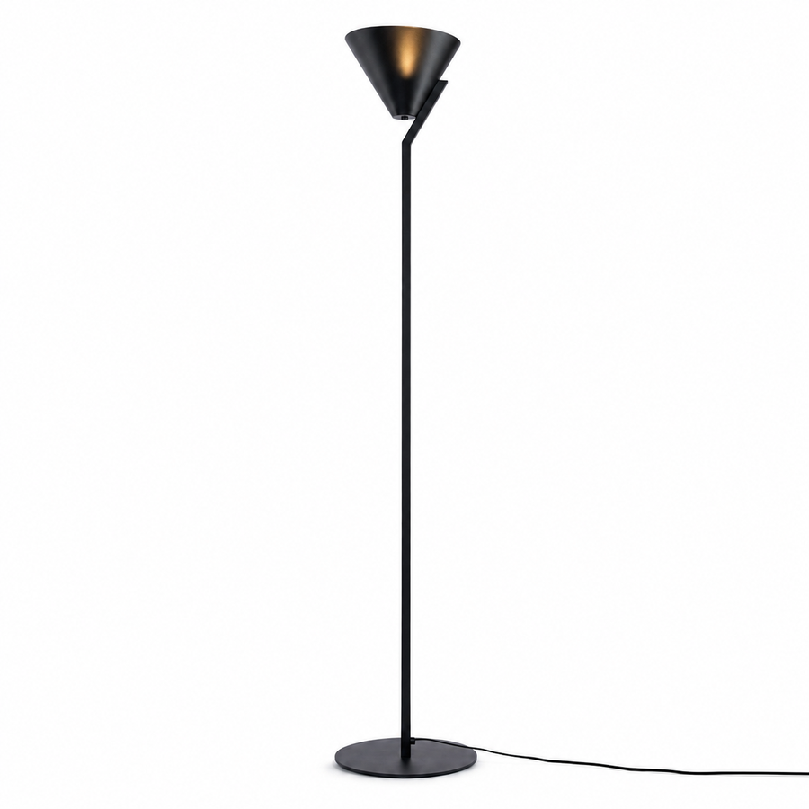 Floor Lamp Heidi 4667C with shade illuminated showing warm light glow through fabric, front view on white background by Marcottestyle
