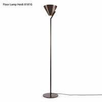 Floor Lamp Heidi 8181G close-up macro detail shot showing the intricate fabric texture and brushed bronze metal finish of the lampshade by Marcottestyle