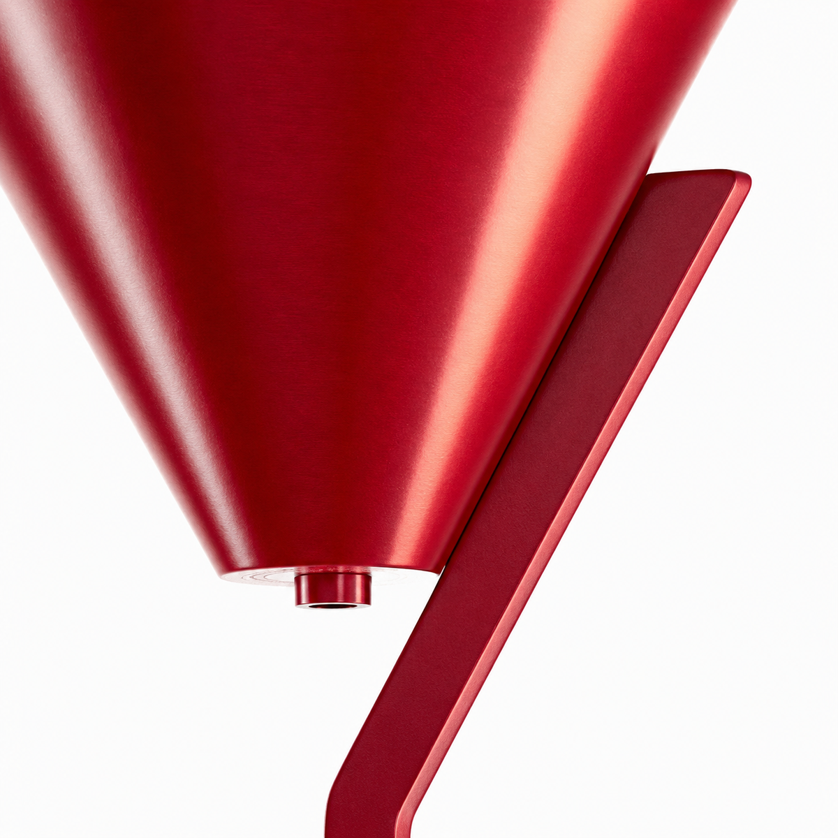 Close-up macro detail of Floor Lamp Heidi 9653Y showing the intricate red fabric weave texture and material finish of the cone shade by Marcottestyle