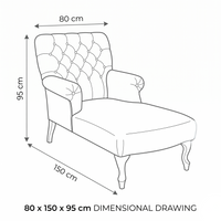 Longchair Hercules - Brown - 80 x 150 x 95 cm - Customizable