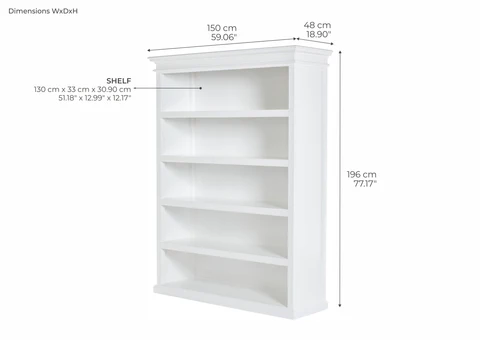 Halifax Bookcase with Shelves - Lifestyle View | Marcottestyle