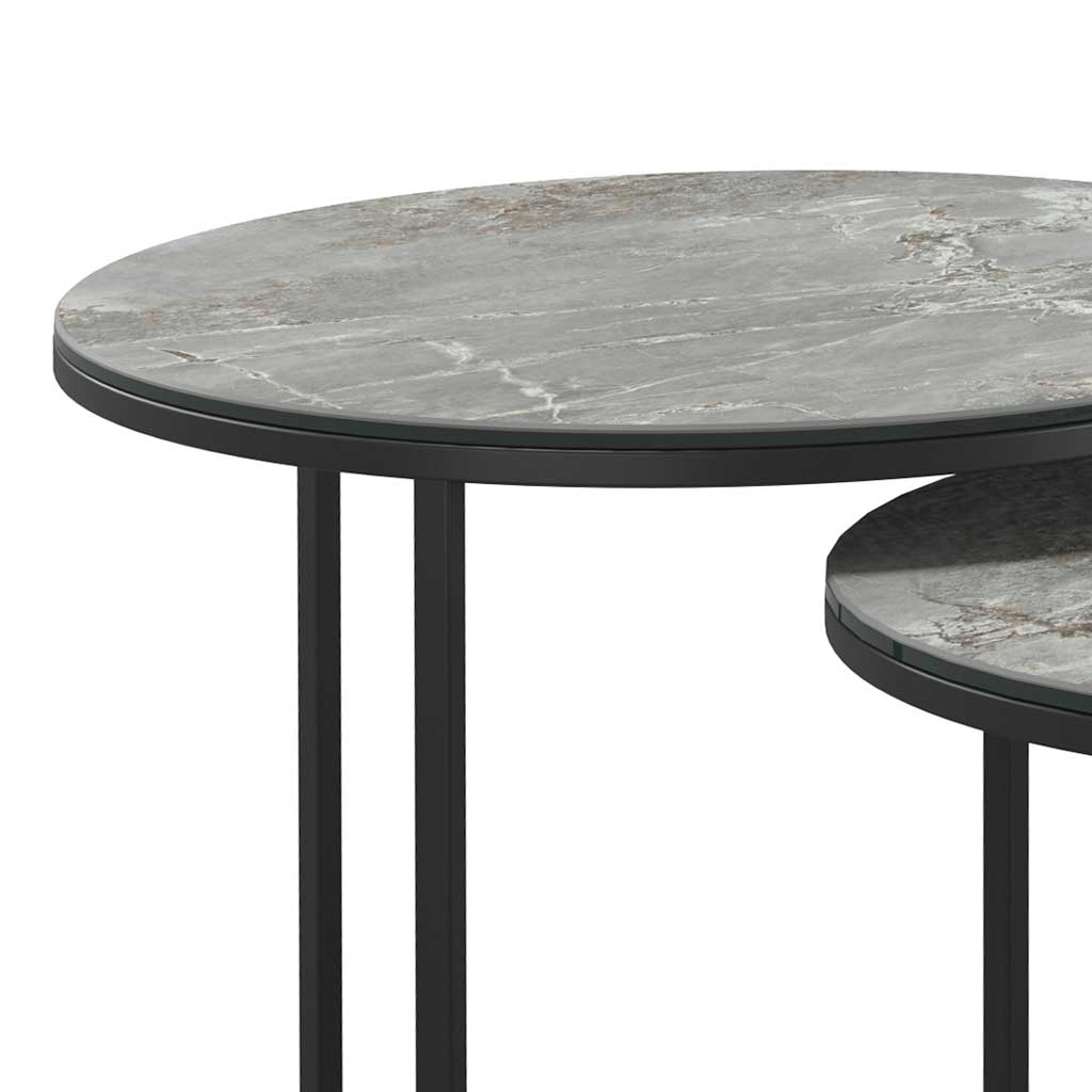 Senjo Couchtisch Set – Ø58/48/38 – Silber Keramik