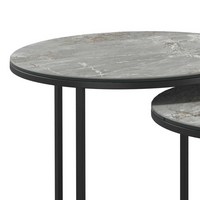 Senjo Couchtisch Set – Ø58/48/38 – Silber Keramik