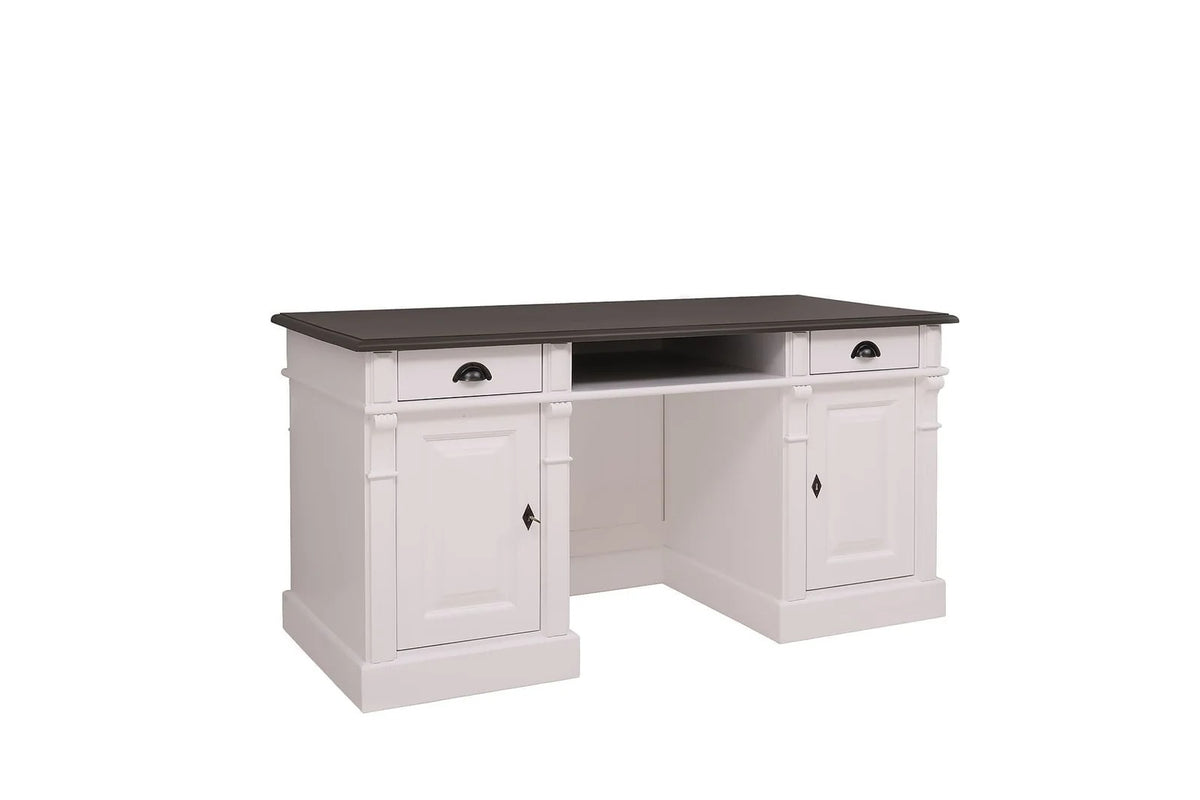 Belvoir Desk - White - Black Top | Marcottestyle