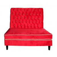 Sitzbank Sofa Ciracuse - Rot Samt - 110 x 70 x 120 cm - Luxury Customizable Dining Sitzbank