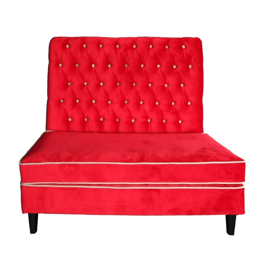 Sitzbank Sofa Ciracuse - Rot Samt - 110 x 70 x 120 cm - Luxury Customizable Dining Sitzbank