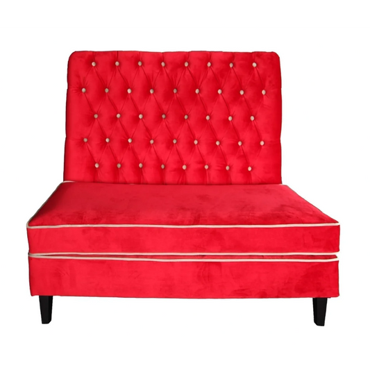 Sitzbank Sofa Ciracuse - Rot Samt - 110 x 70 x 120 cm - Luxury Customizable Dining Sitzbank