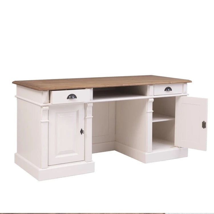 Belvoir Desk - White - Oak Top | Marcottestyle