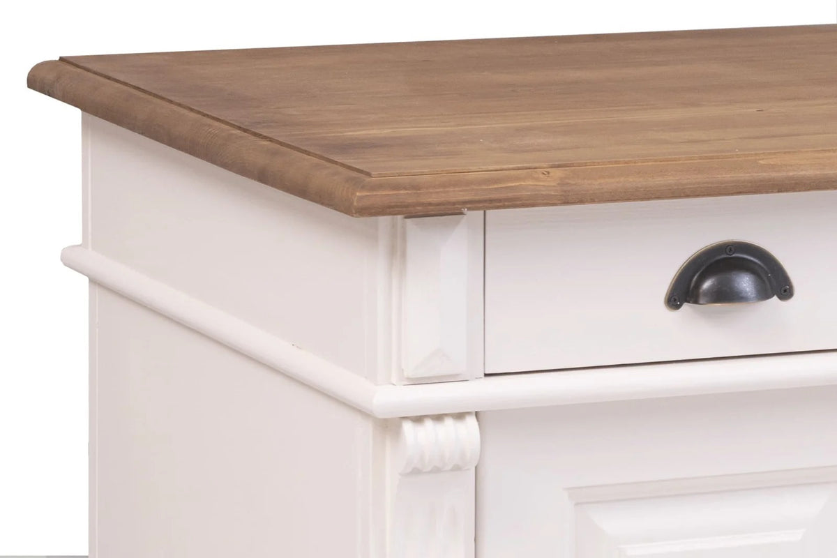 Belvoir Desk - White - Oak Top