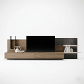 TV Stand AuroraStone - Floating - LED Shelf - Wood Media Console