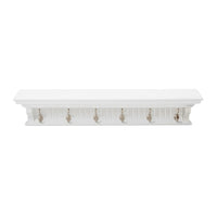 Skansen Provincial Coat Rack 6 Hooks in white solid mahogany