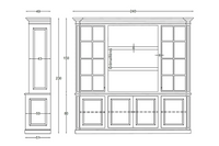Bookcase - Smedor - Solid Oak - 240 x 51 x 230 cm