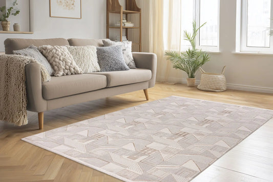 Low-Pile Rug - Pavia Beige / Silver