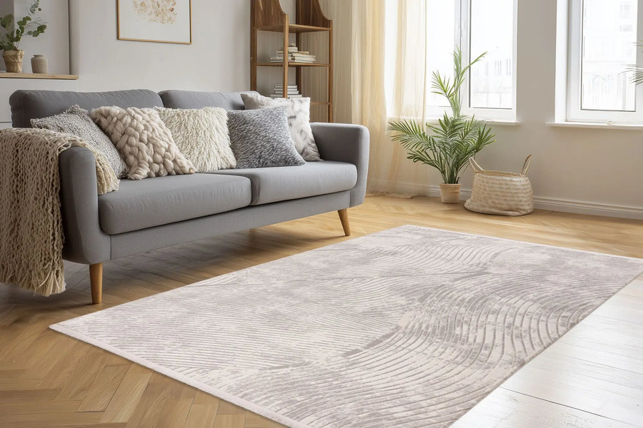 Low-Pile Rug - Pavia Silver / Cream