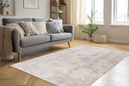 Low-Pile Rug - Pavia Silver / Cream