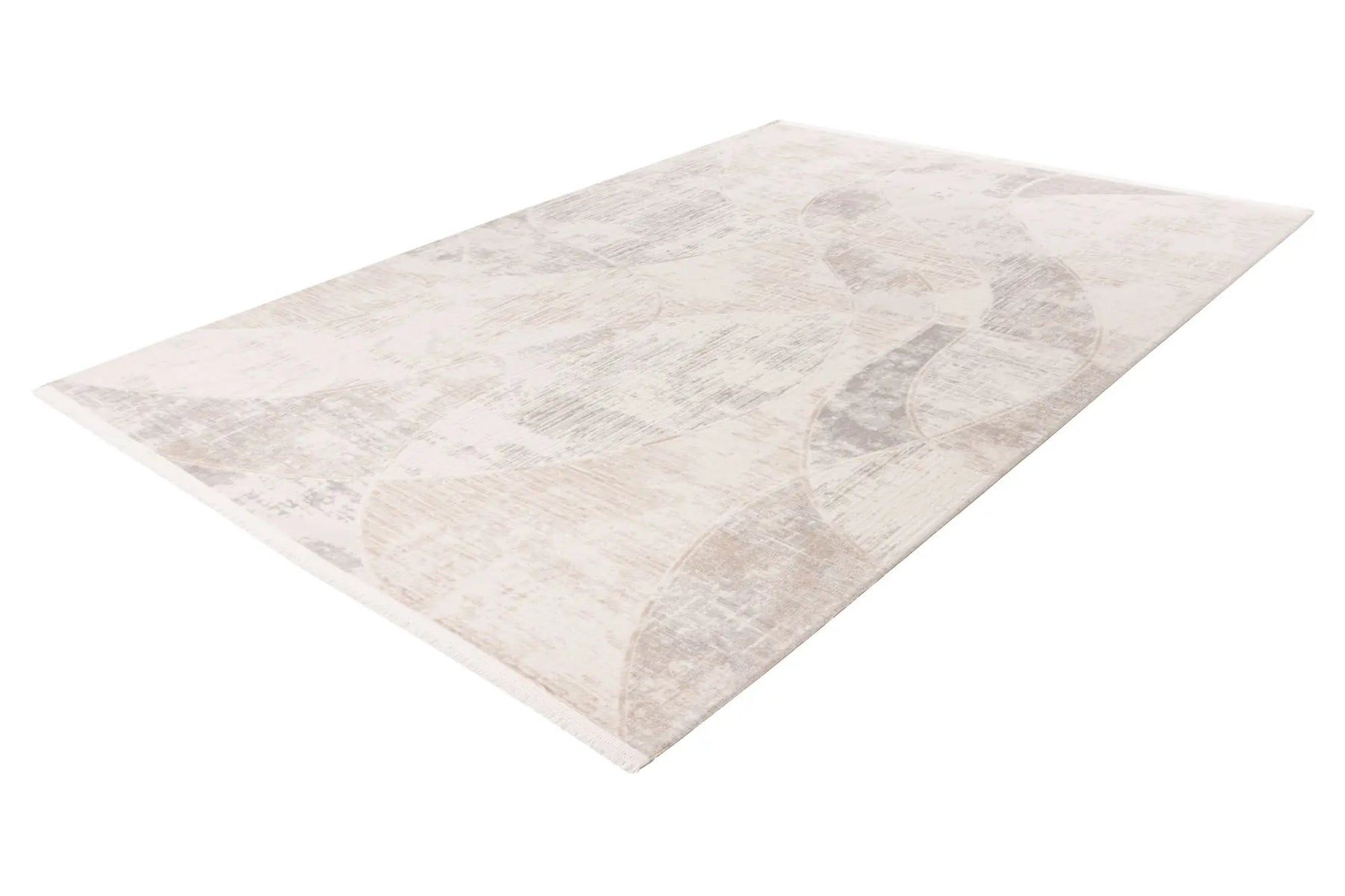 Low-Pile Rug - Pavia Beige / Silver Abstract 3