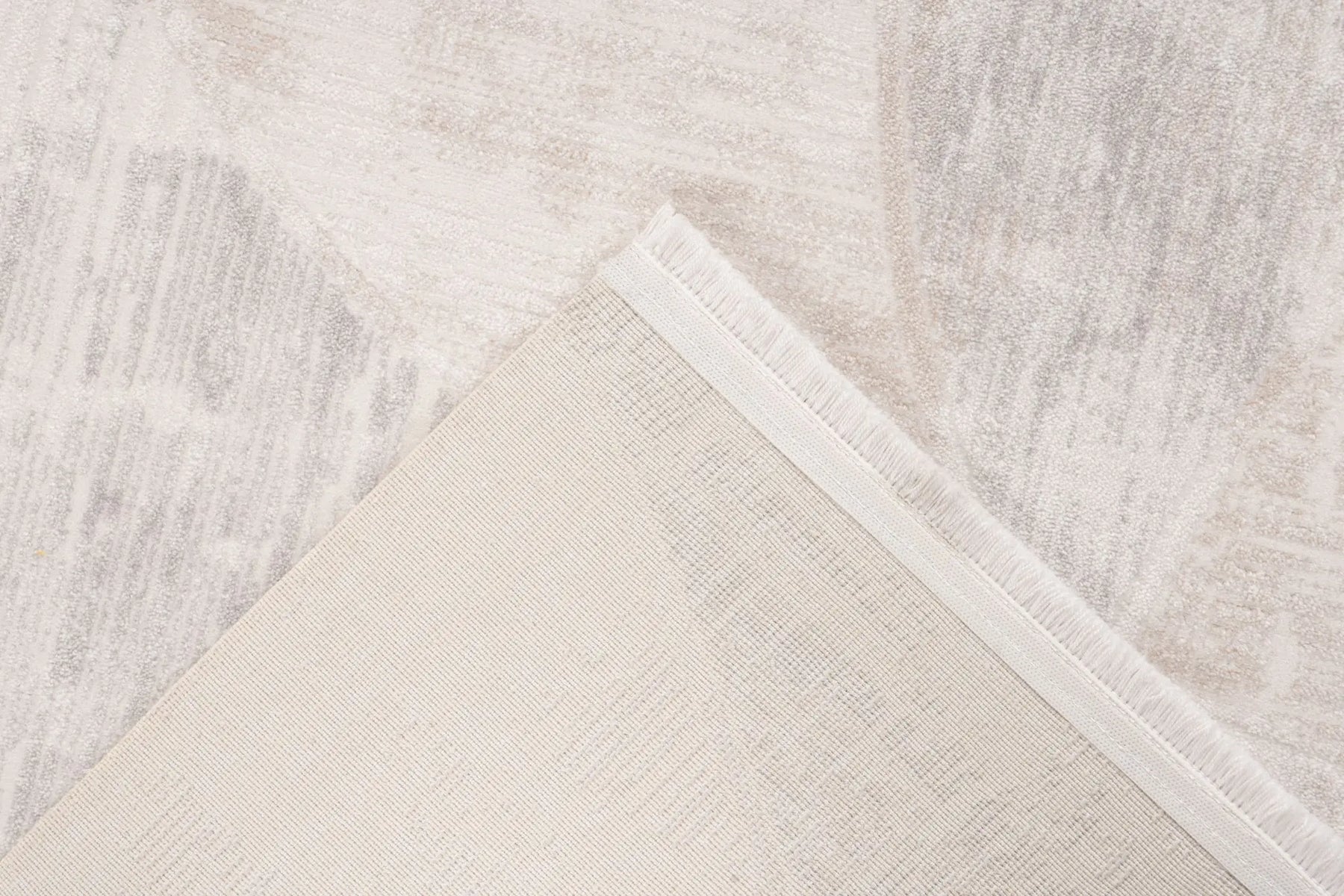 Low-Pile Rug - Pavia Beige / Silver Abstract 3