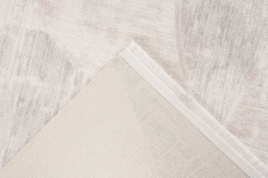 Low-Pile Rug - Pavia Beige / Silver Abstract 3