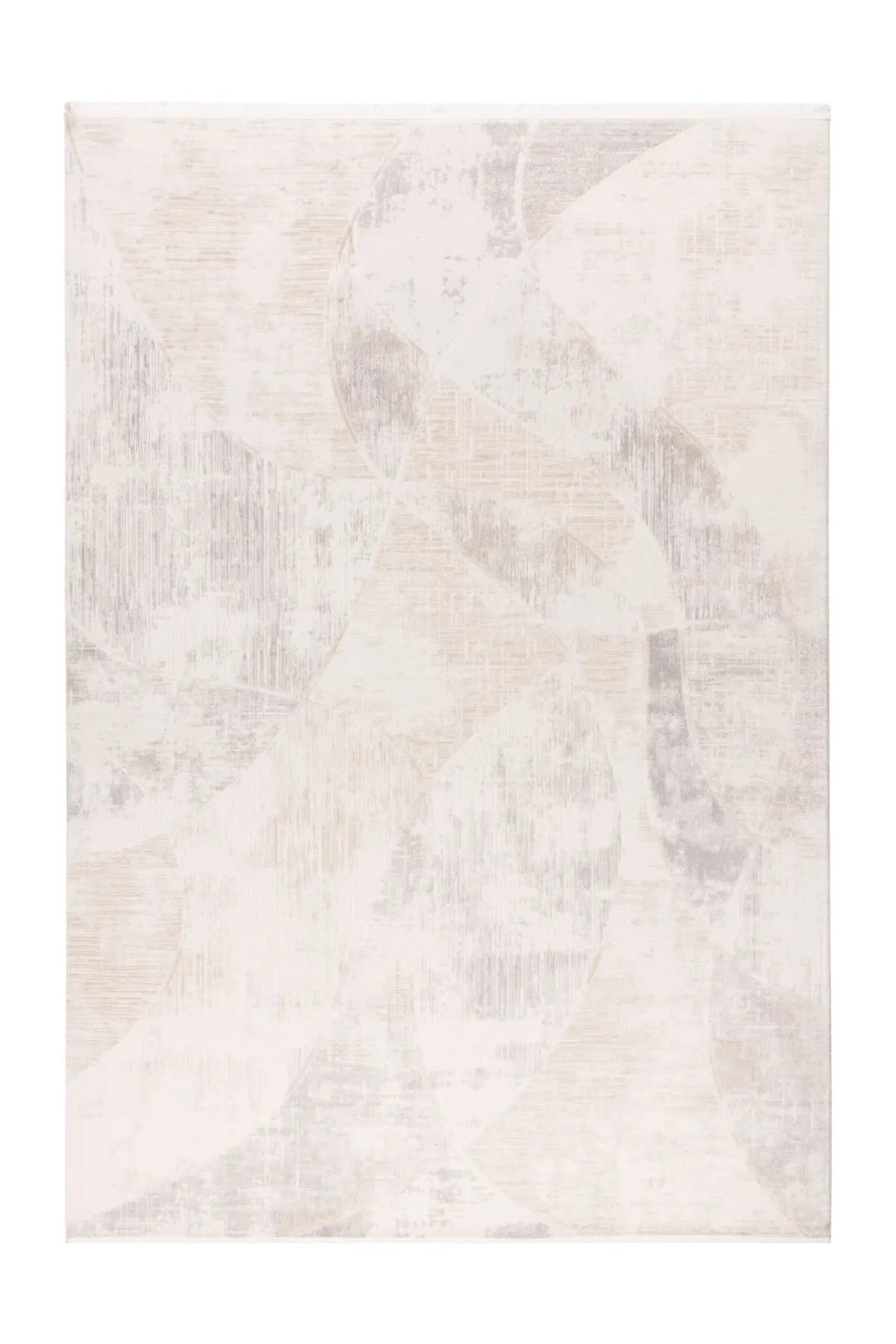 Low-Pile Rug - Pavia Beige / Silver Abstract 3