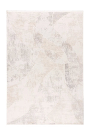 Low-Pile Rug - Pavia Beige / Silver Abstract 3