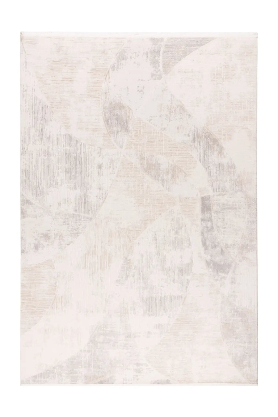 Low-Pile Rug - Pavia Beige / Silver Abstract 3