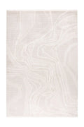 Low-Pile Rug - Pavia Beige / Silver Lines