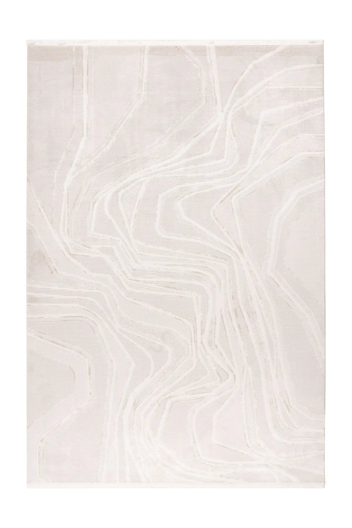 Low-Pile Rug - Pavia Beige / Silver Lines