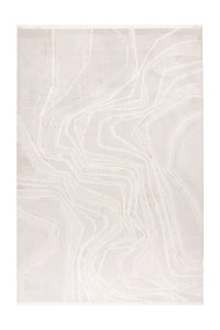 Low-Pile Rug - Pavia Beige / Silver Lines