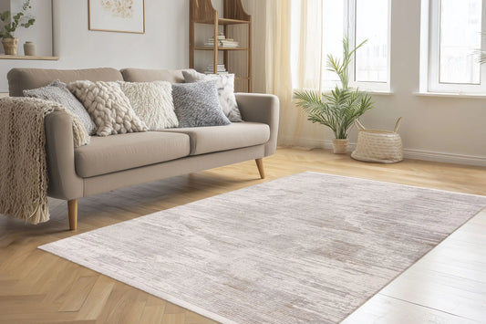 Low-Pile Rug - Pavia Silver / Cream Stripes 3