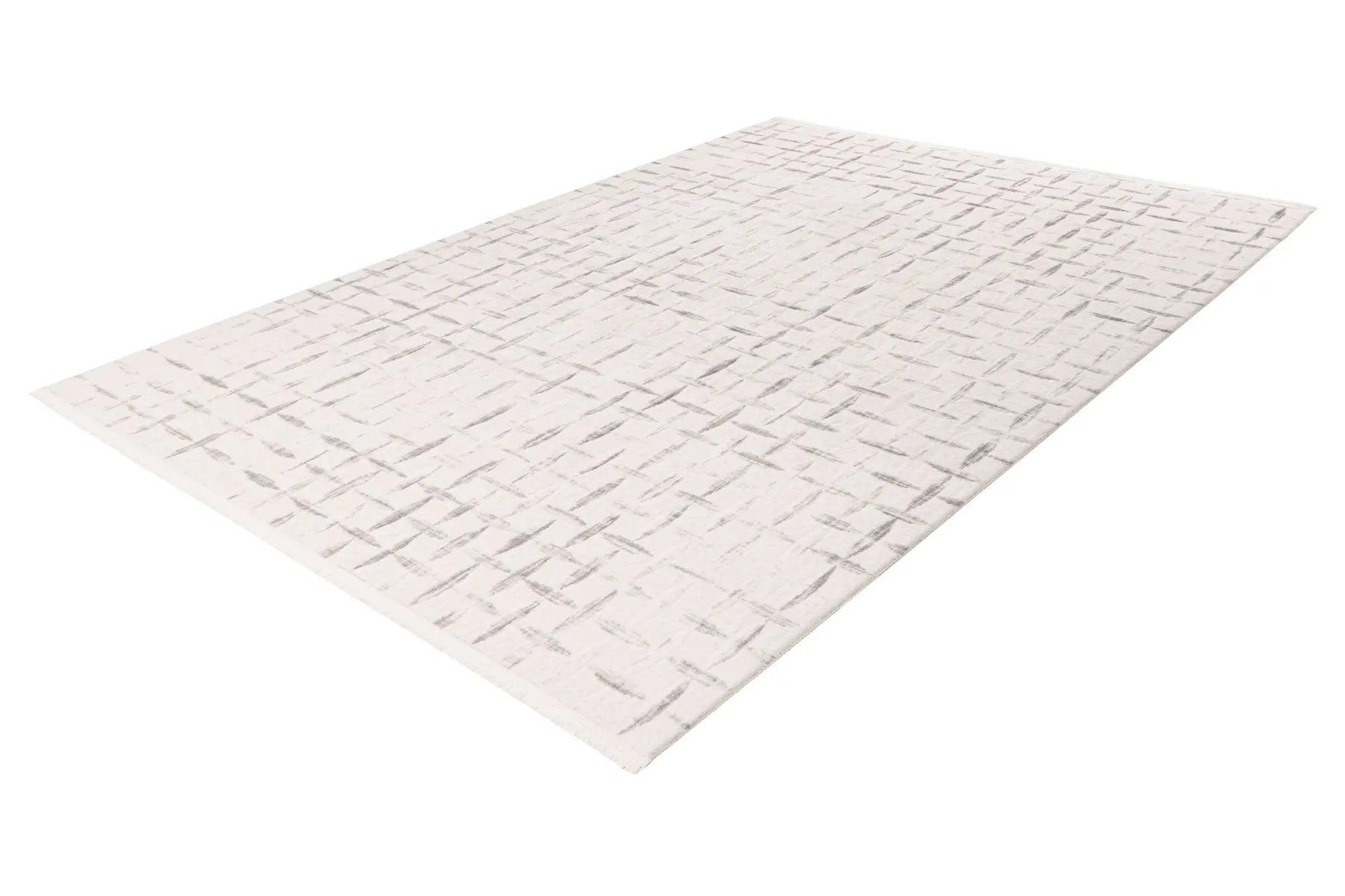 Low-Pile Rug - Pavia Silver / Cream Grid