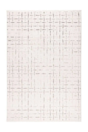 Low-Pile Rug - Pavia Silver / Cream Grid