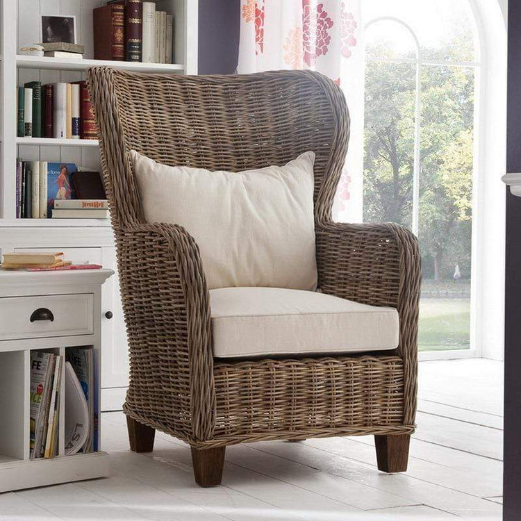 King Kubu Rattan Arm Chair With Cushion | Marcottestyle