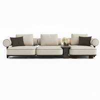 Canapé modulaire Kyoto - Beige Crème & Marron Piping - Formation 1