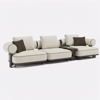 Canapé modulaire Kyoto - Beige Crème & Marron Piping - Formation 1