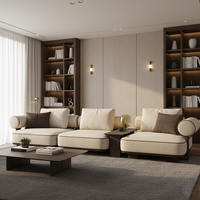 Canapé modulaire Kyoto - Beige Crème & Marron Piping - Formation 1