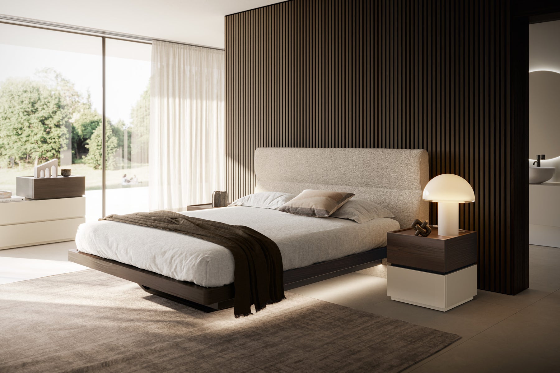Zonda Luxury Italian Upholstered Bed – Complete Bedroom Composition