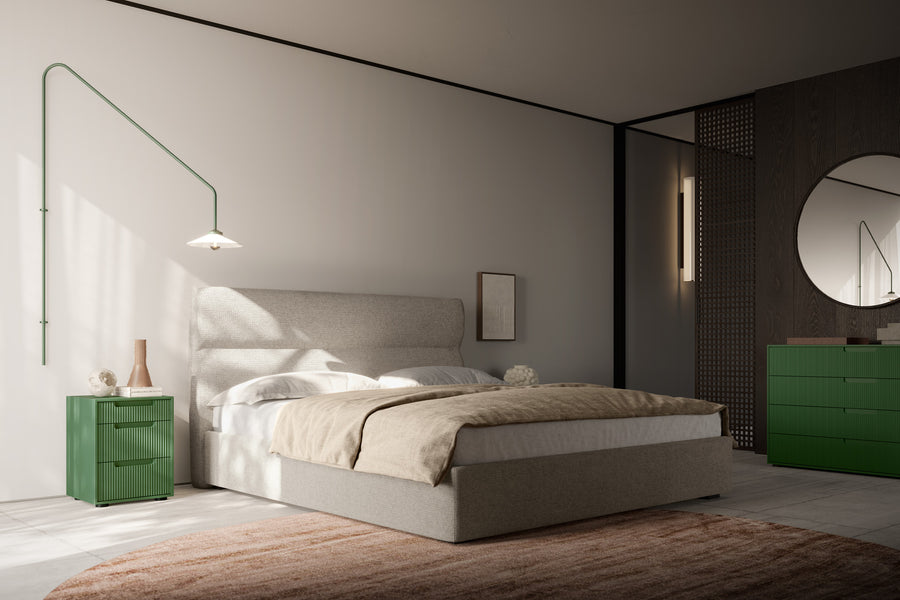 Zonda Luxury Italian Upholstered Bed – Complete Bedroom Composition