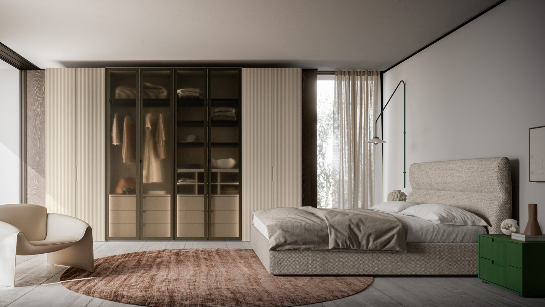 Zonda Luxury Italian Upholstered Bed – Complete Bedroom Composition