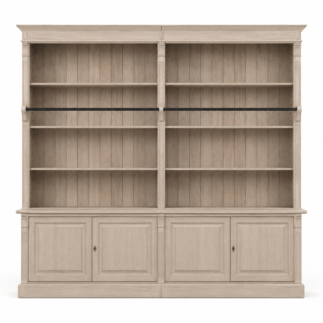 Library bookcase - Chartres - Solid Oak - 290 x 40 x 257 cm - Oak