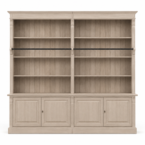 Library bookcase - Chartres - Solid Oak - 290 x 40 x 257 cm - Oak