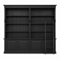 Library bookcase - Chartres - Solid Pine - 290 x 40 x 257 cm - Black