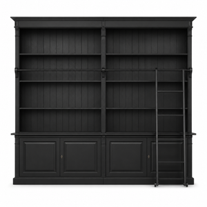 Library bookcase - Chartres - Solid Pine - 290 x 40 x 257 cm - Black