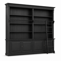 Library bookcase - Chartres - Solid Pine - 290 x 40 x 257 cm - Black