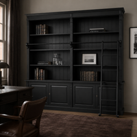 Library bookcase - Chartres - Solid Pine - 290 x 40 x 257 cm - Black