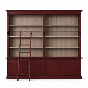Library bookcase - Chartres - Solid Pine - 290 x 40 x 257 cm - Bordeaux
