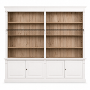 Library bookcase - Chartres - Solid Pine - 290 x 40 x 257 cm - White